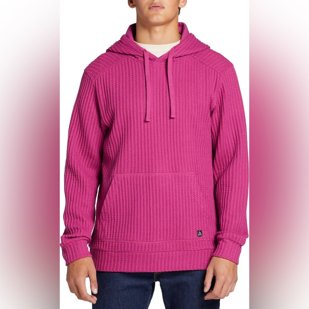 Alpine Design Men's Waffle Hoodie - Dark Magenta  XL